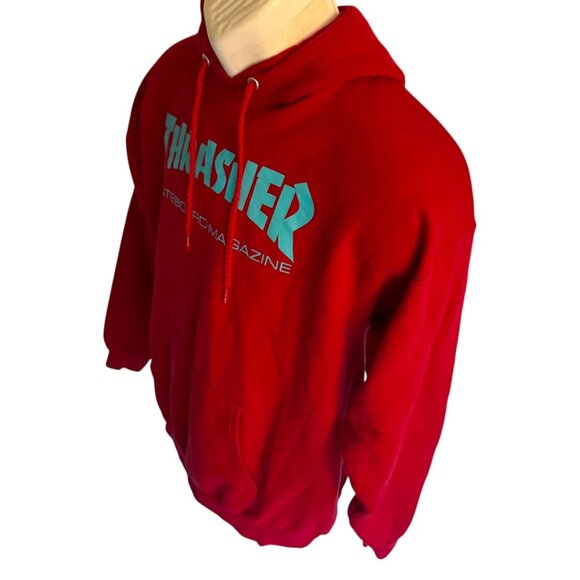 Thrasher Hoodie – Red w/ Teal Logo (mens M) - Picture 10 of 12